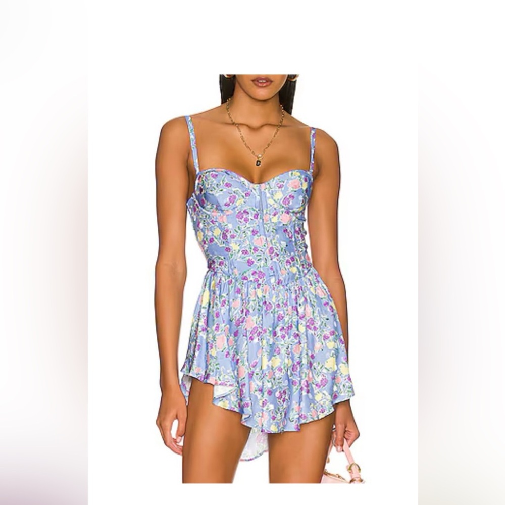 Floral Print For Love & Lemons Women's Romper with Spaghetti Straps
